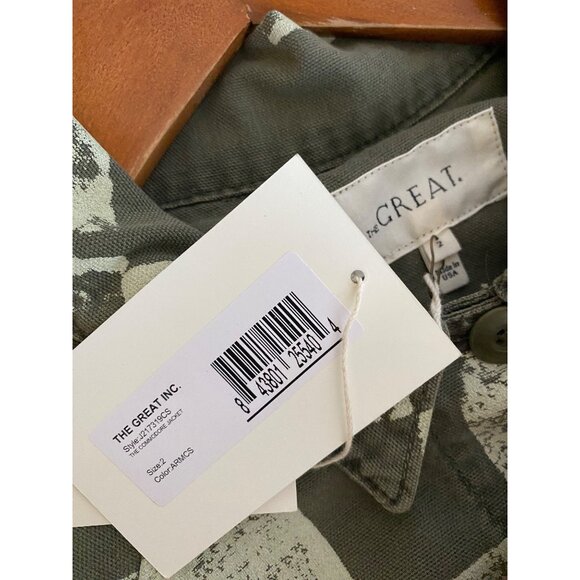 The Great Commodore Jacket Size 2 Army Green Checker Print NWT - Picture 5 of 10